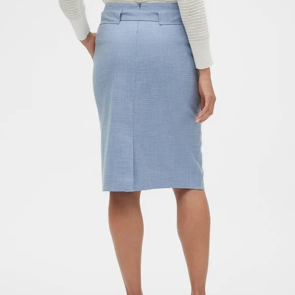 Banana Republic chambray fitted pencil skirt, 30", blue - Picture 3 of 11